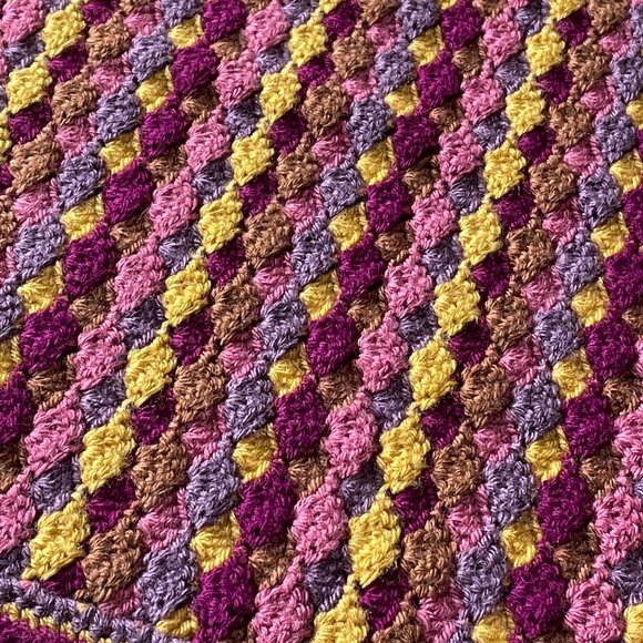 4/$25 Crochet Afghan Baby Blanket Throw Handmade Shell Stitch Small 23 X 32 - Picture 6 of 7